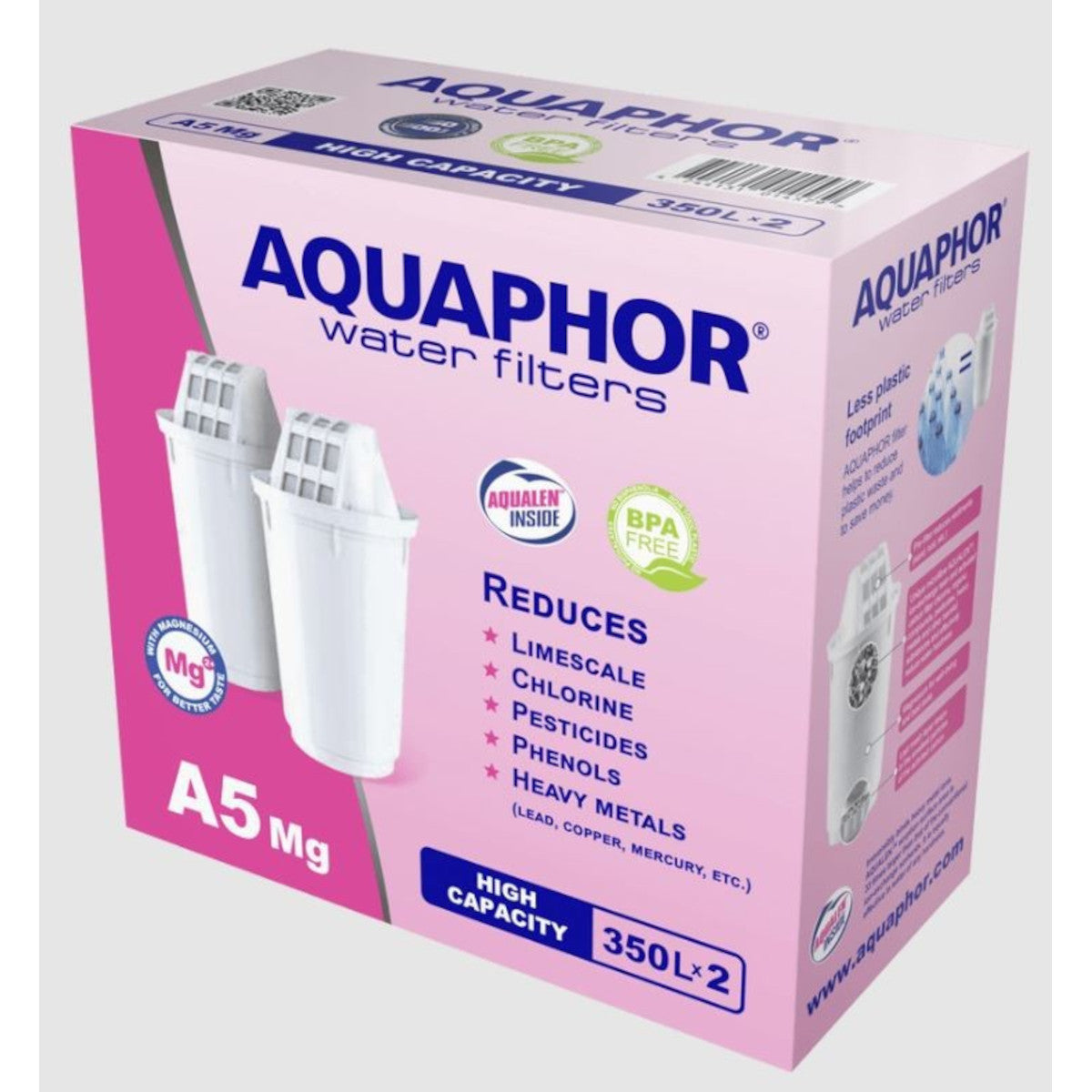 Aquaphor A5 Mg maiņas filtrs ūdens filtra krūzēm, 350L x 2 gab.