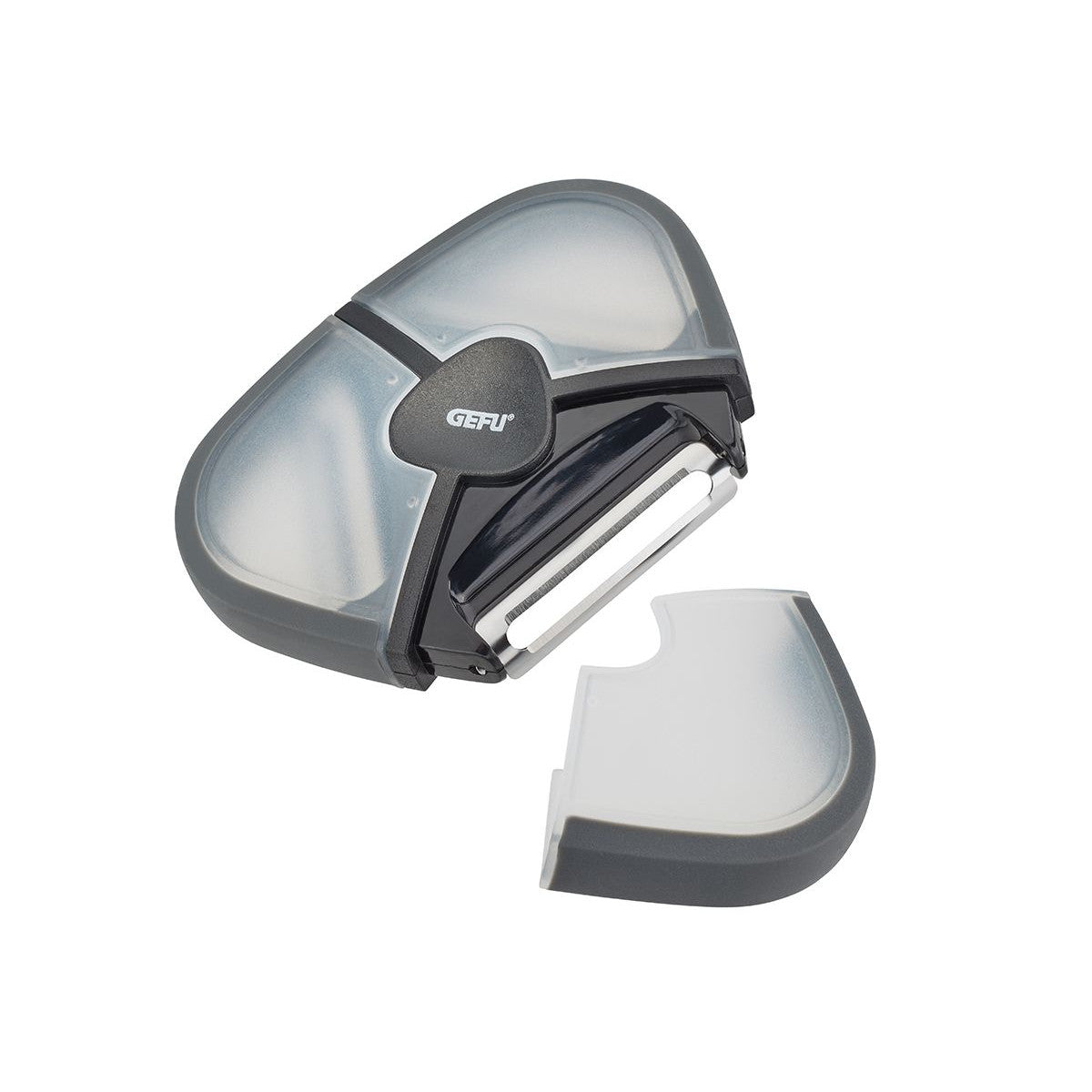 Universāls dārzeņu mizojamais nazis GEFU SPIN ar 3 asmeņiem