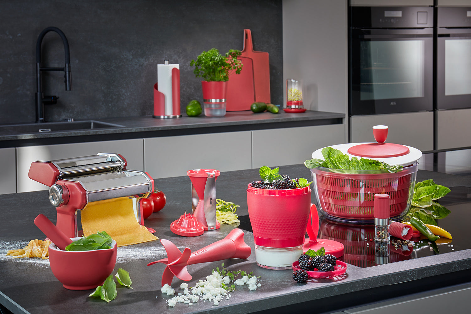 Virtuves dvieļa turētājs Gefu Curve, sarkans