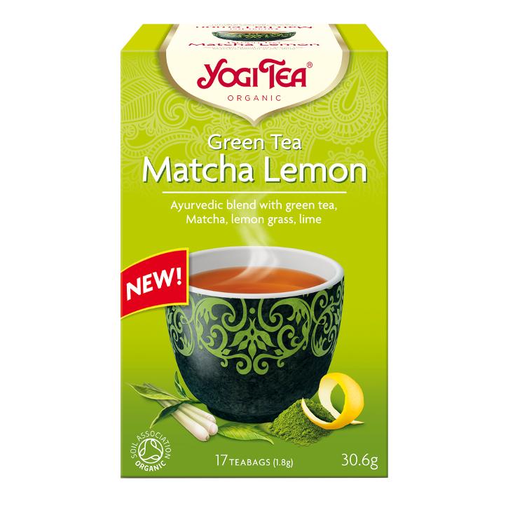 BIO Yogi Zaļā Matcha tēja ar citronzāli (Yogi Tea Green Tea Matcha Lemon),  art. YT57 - paprika.lv