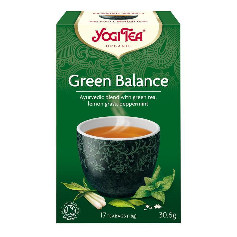 BIO Yogi zaļā tēja ar citronzāli un piparmētrām (Yogi Tea Green Balance),  art. YT50 - paprika.lv
