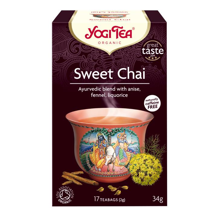 BIO Yogi Saldā tēja (Yogi Tea Sweet Chai) ar anīsu, fenheli un lakricu,  art. YT23 - paprika.lv