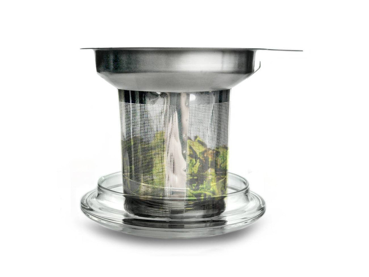 Dubultsienu stikla tējas glāze ar sietiņu Creano All in One, 400ml