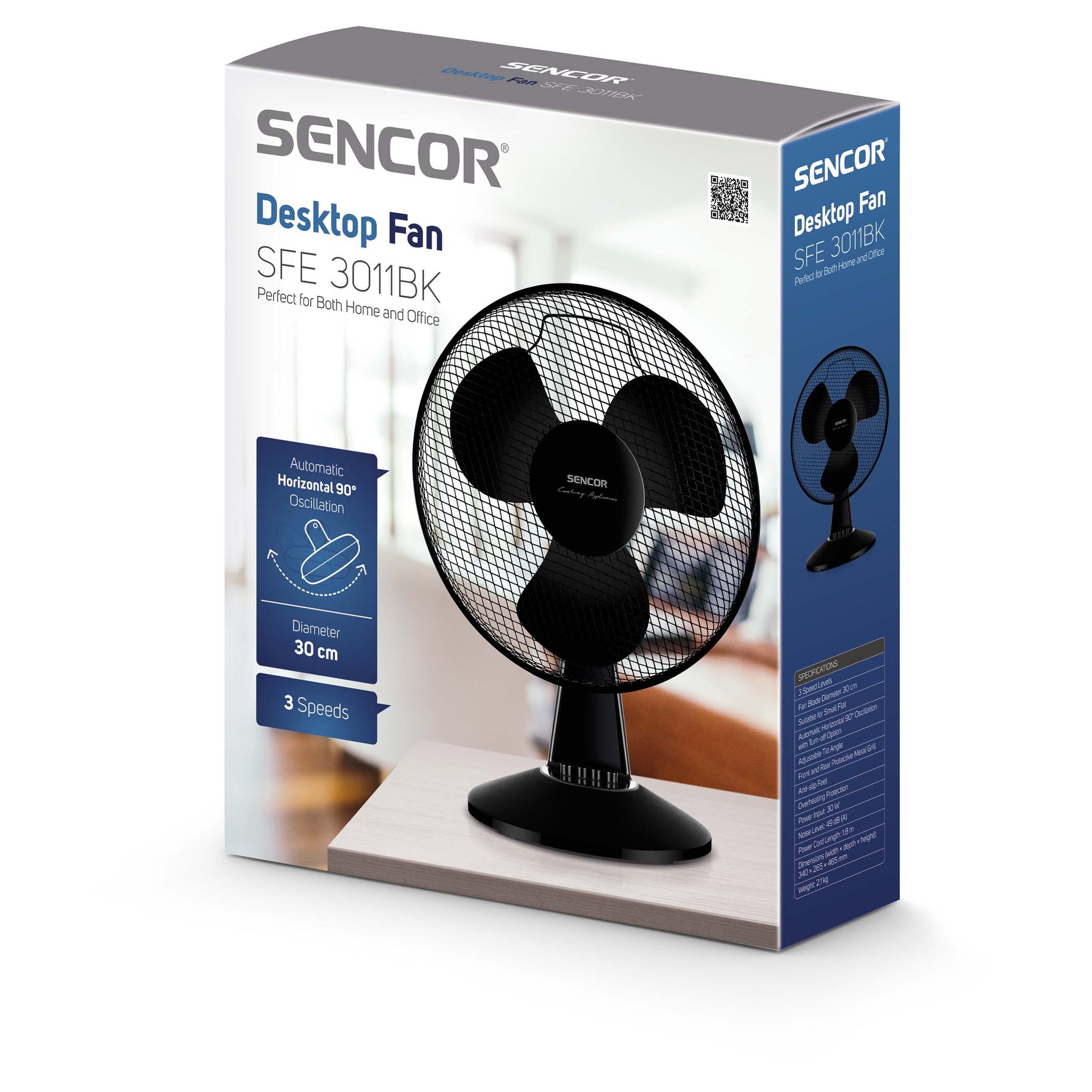 Galda ventilators Sencor SFE3011BK 30cm