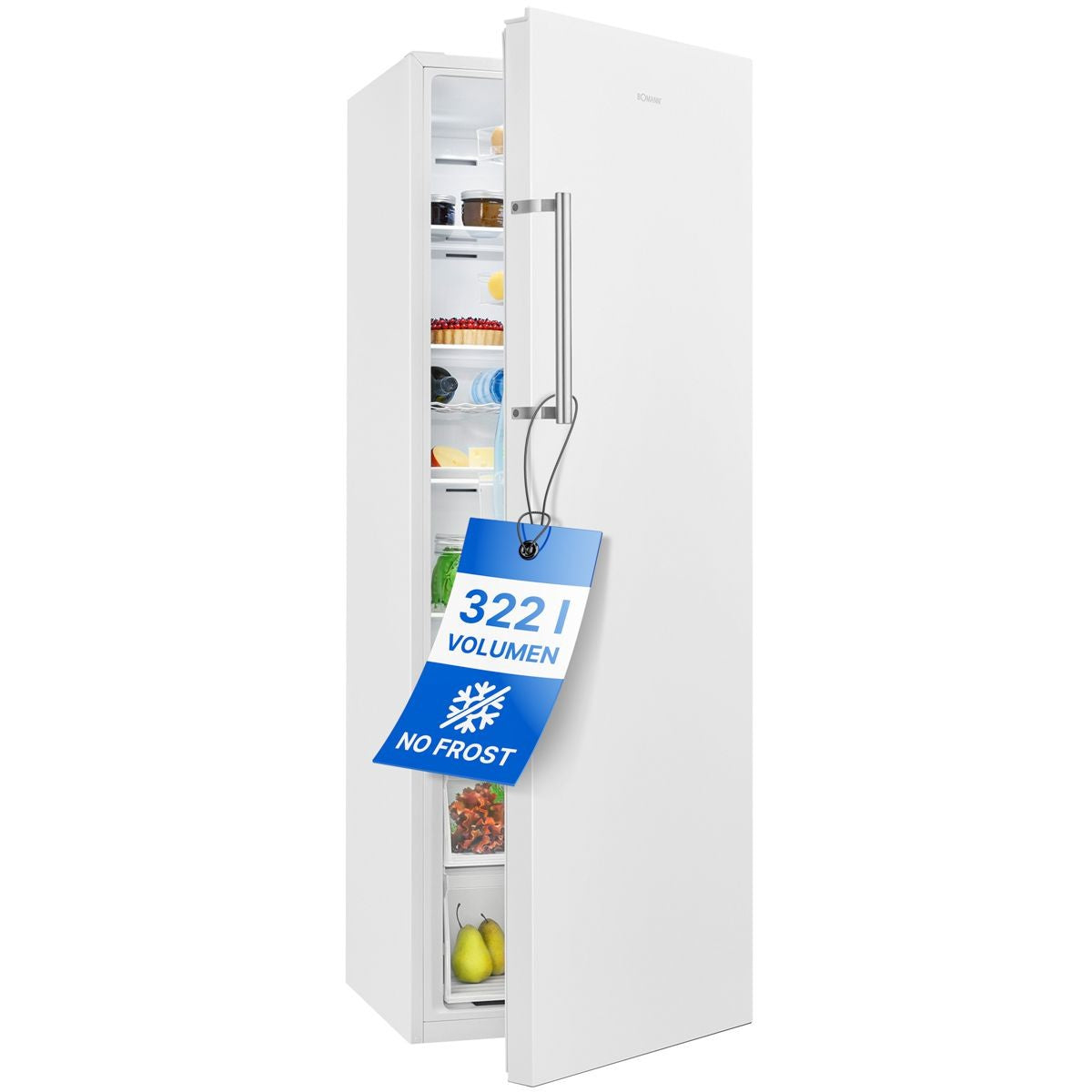 Viendurvju ledusskapis Bomann VS 734 bez saldētavas, balts 172cm