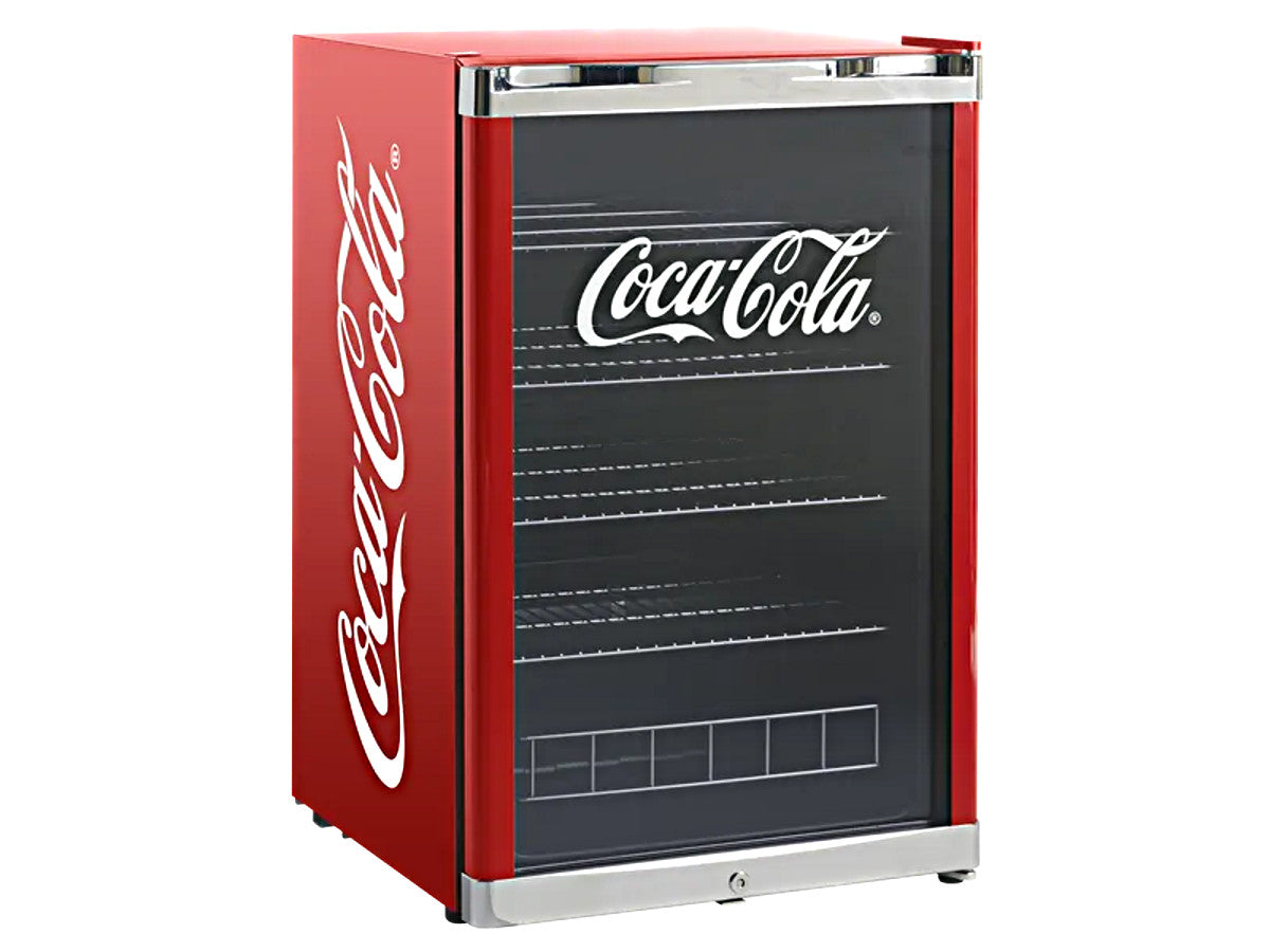 Dzērienu ledusskapis Coca Cola Highcube, 115L, 84cm, ar stikla durvīm