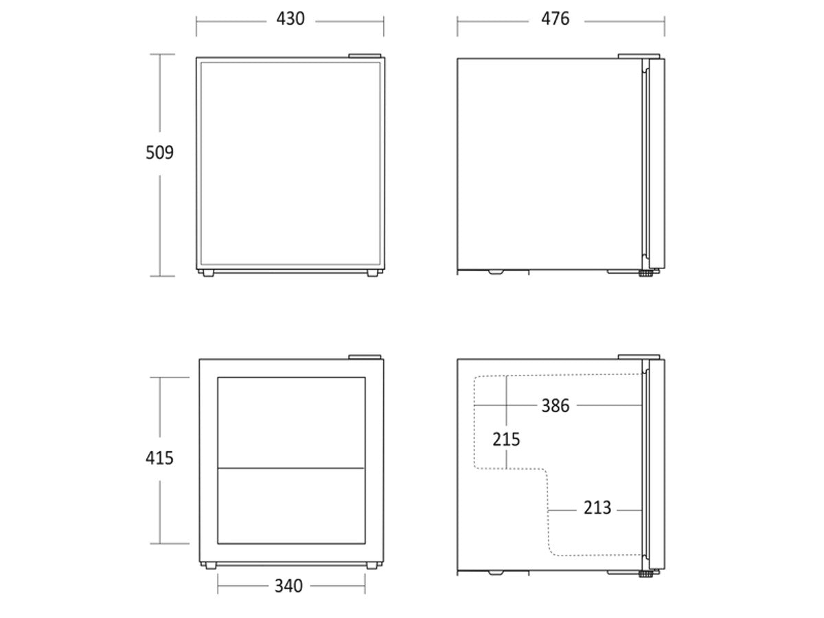 Mini bārs - vitrīna ScanDomestic Compact Cube, Cool Cubes, 48l