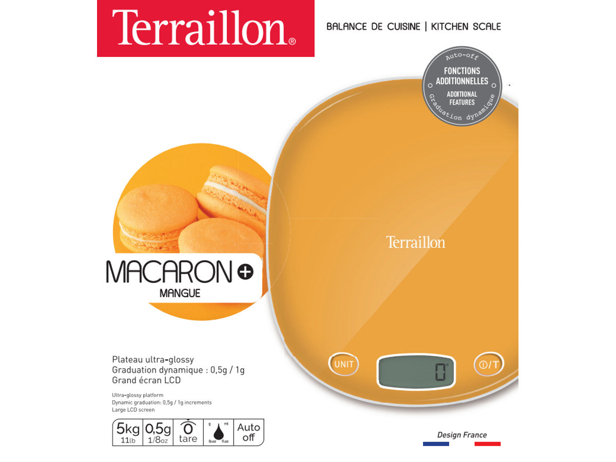 Terraillon Macaron+Mangue, līdz 5kg, virtuves svari