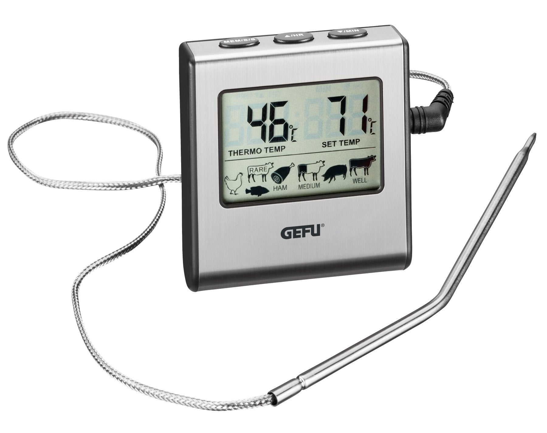 Pārtikas termometrs ar zondi Gefu TEMPERE, līdz +250°C,  art. 21840 - paprika.lv