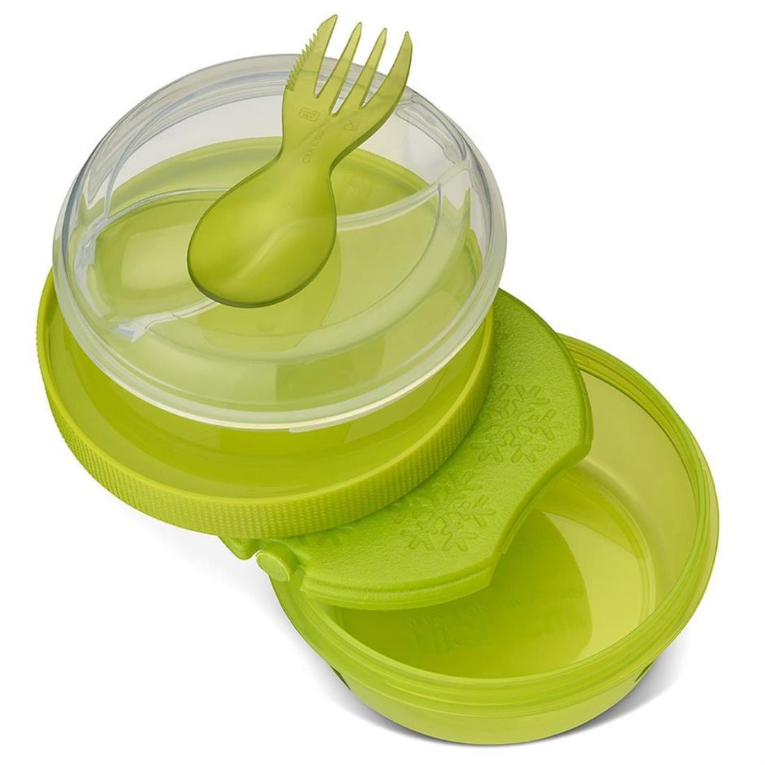 Snack box with cooler Carl Oscar N'ice Cup™ green, 0.3l +0.15l