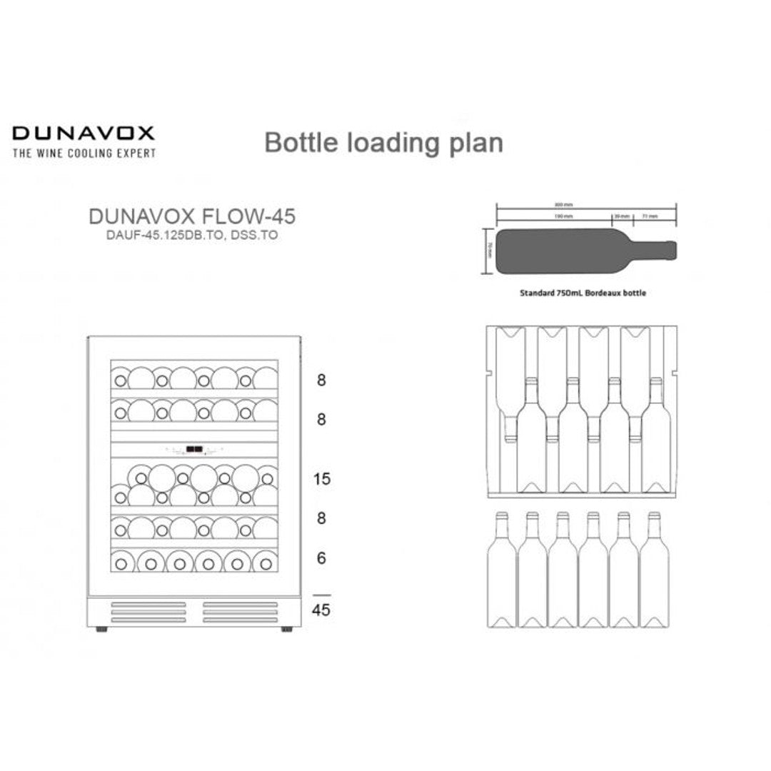 Vīna skapis Dunavox Flow 45, DAU-F45.125DB.TO, 45 pudelēm