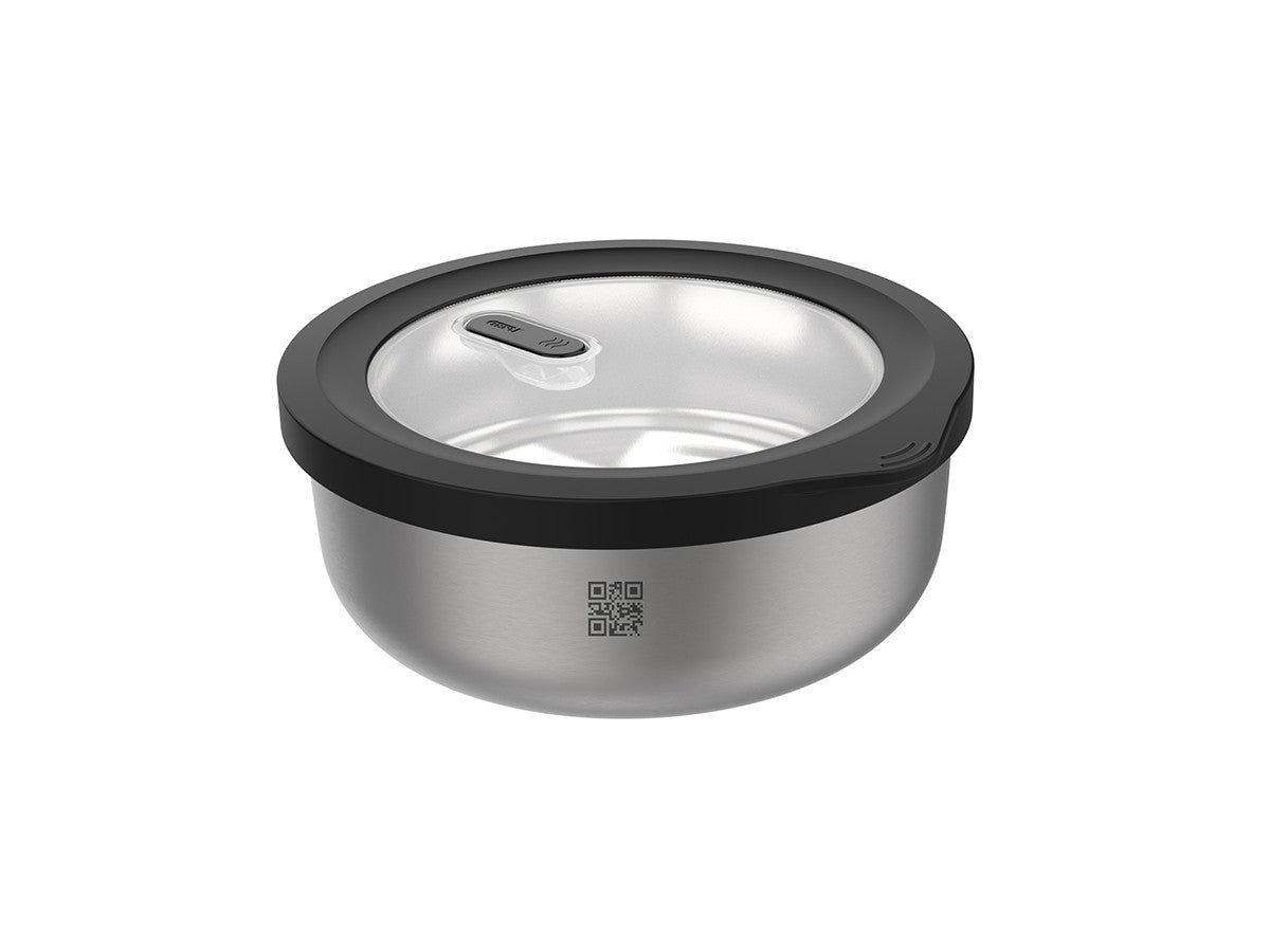 Container for food storage GEFU PROVIDO, round, 500 ml (Freshness control and stock check using the app)