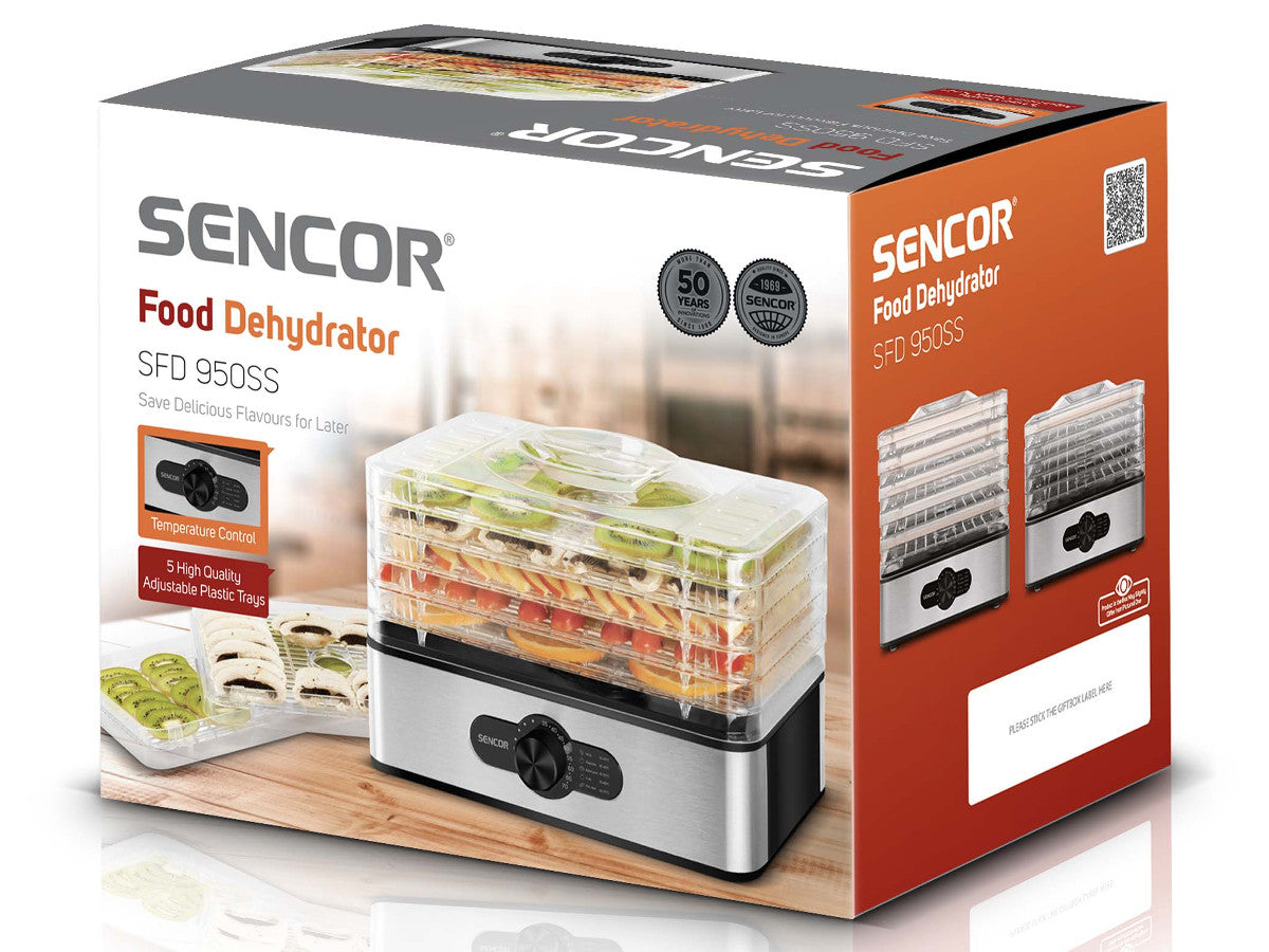 Pārtikas dehidrators Sencor SFD950SS, ar 5 paplātēm