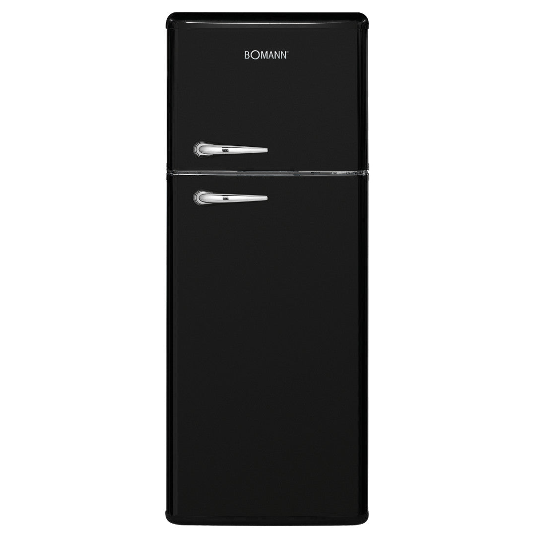 Retro-style refrigerator Bomann DTR353, 143.5 cm, black