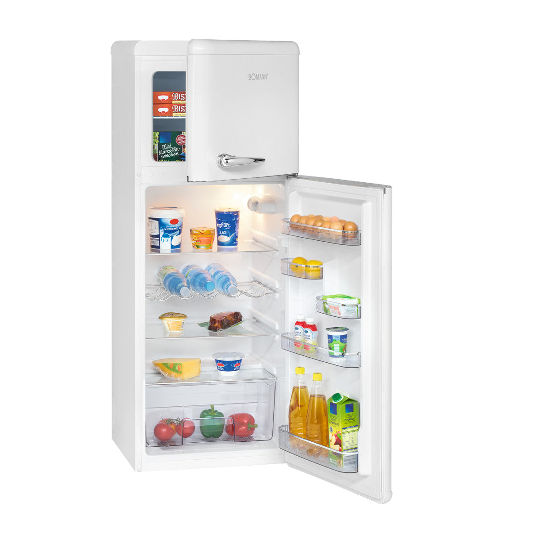 Retro-style refrigerator Bomann DTR353, 143.5 cm, white