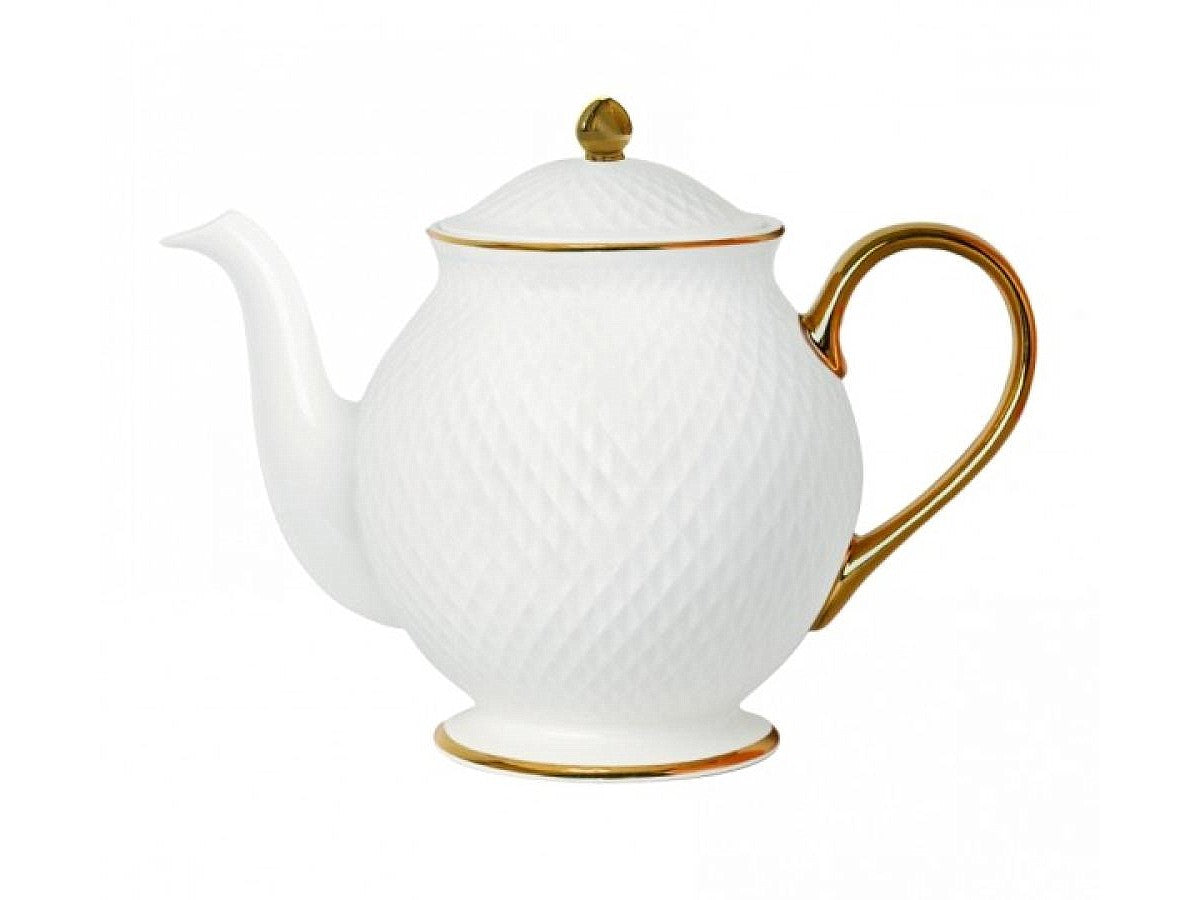 Porcelāna kanniņa tējas uzliešanai Qualitier Eclat Gold 1.0l balta