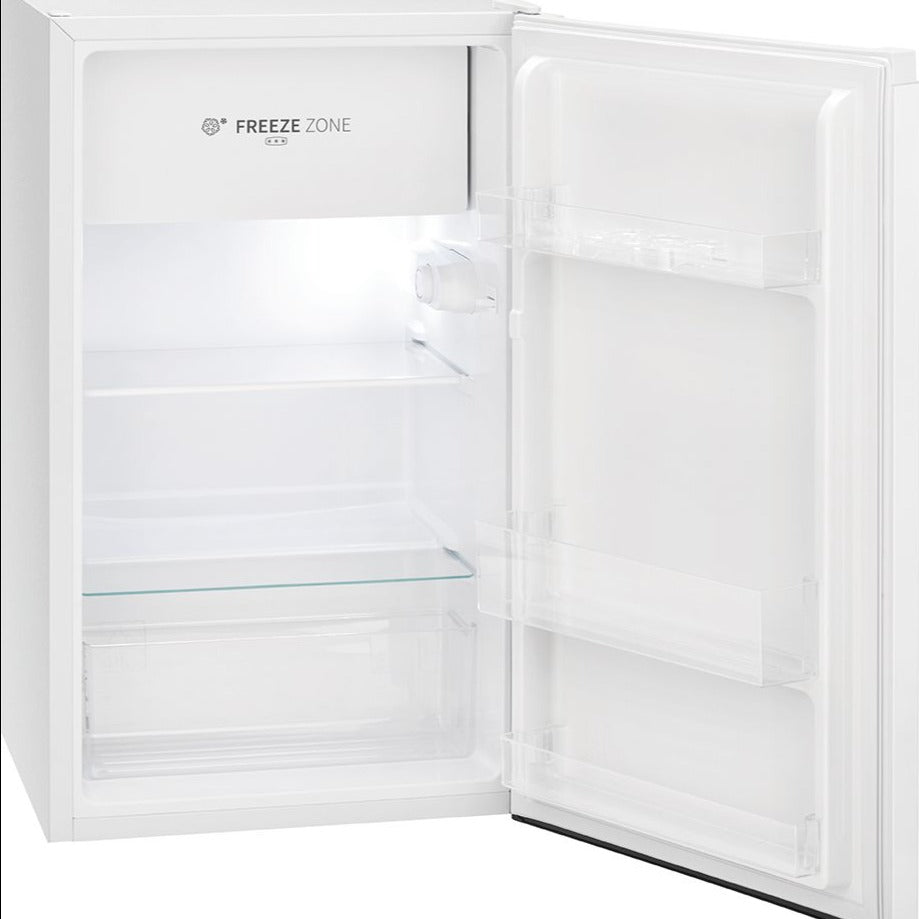Mazais ledusskapis Bomann KS 7247, 84cm, balts, ar kameru iekšpusē