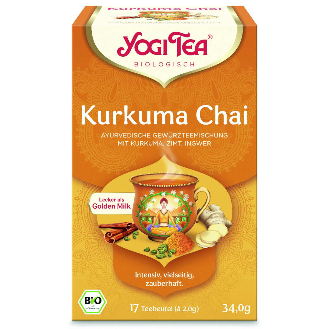 BIO Yogi Turmeric Tea (Yogi Tea Kurkuma Chai) with cinnamon and ginger