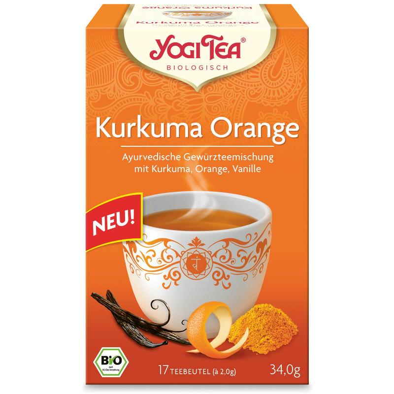 Yogi Tea ajūrvēdas tēja (Yogi Tea Kurkuma Orange) ar kurkumu, apelsīnu un vaniļu,  art. YT68 - paprika.lv