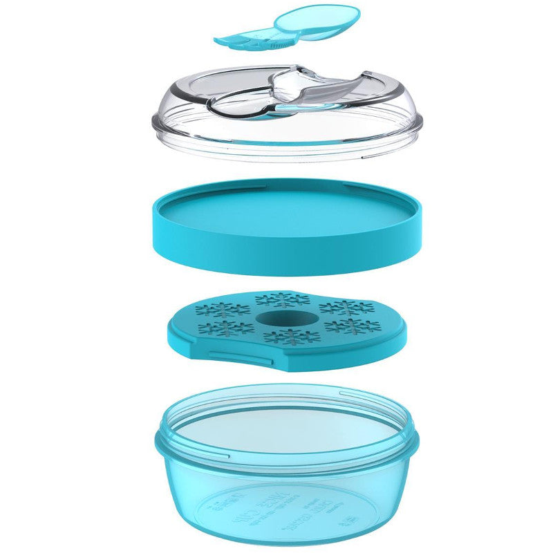 Snack box with cooler Carl Oscar N'ice Cup™ blue, 0.3l +0.15l