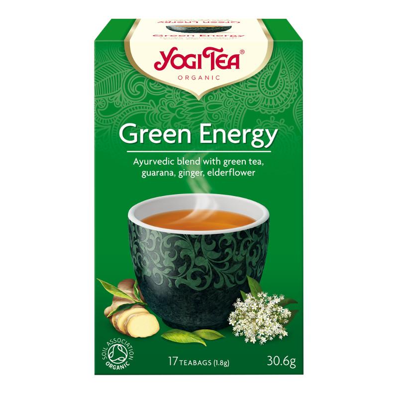 BIO Yogi Zaļā tēja enerģijai (Yogi Tea Green Energy) ar guarānu un ingveru,  art. YT51 - paprika.lv