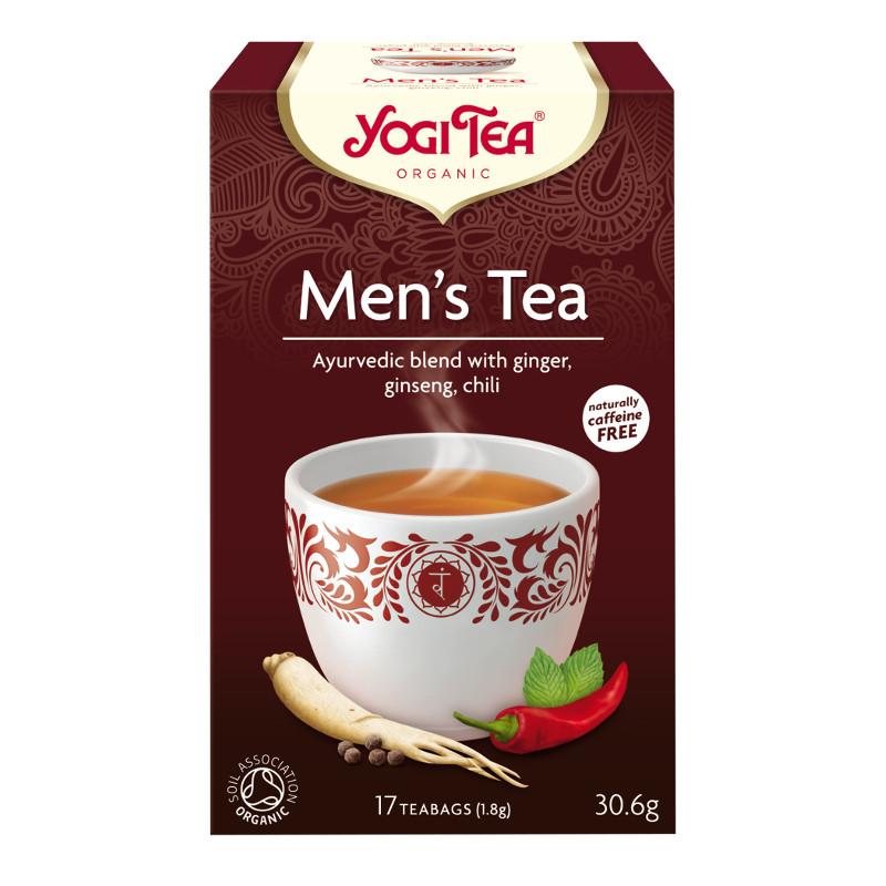BIO Yogi tēja Vīriešiem (Yogi Tea Men's Tea) ar ingveru, žeņšeņu un čili,  art. YT38 - paprika.lv